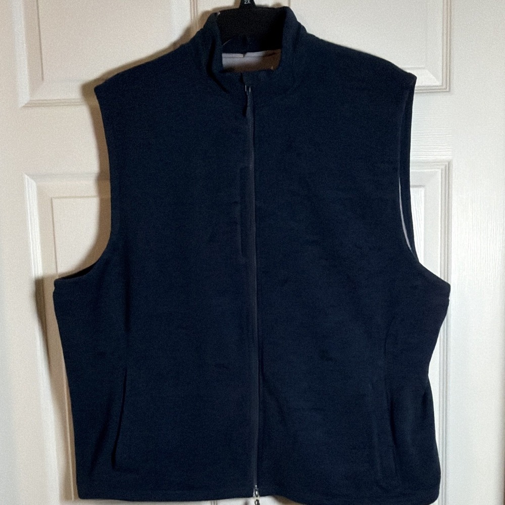 Johnnie-O Performance Men's 2XB Heathered Navy Full Zip Vest